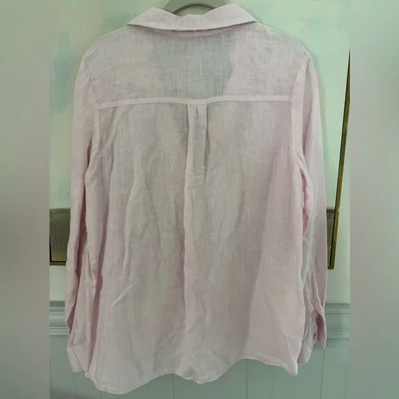 ZARA Light Pink Linen Vneck Tunic Top Size - Picture 5 of 5